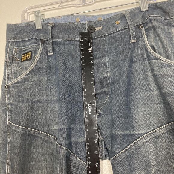 G-Star RAW Jeans Mens 32x32 Blue 3D Articulated Knee Button Fly Tapered - Picture 7 of 15